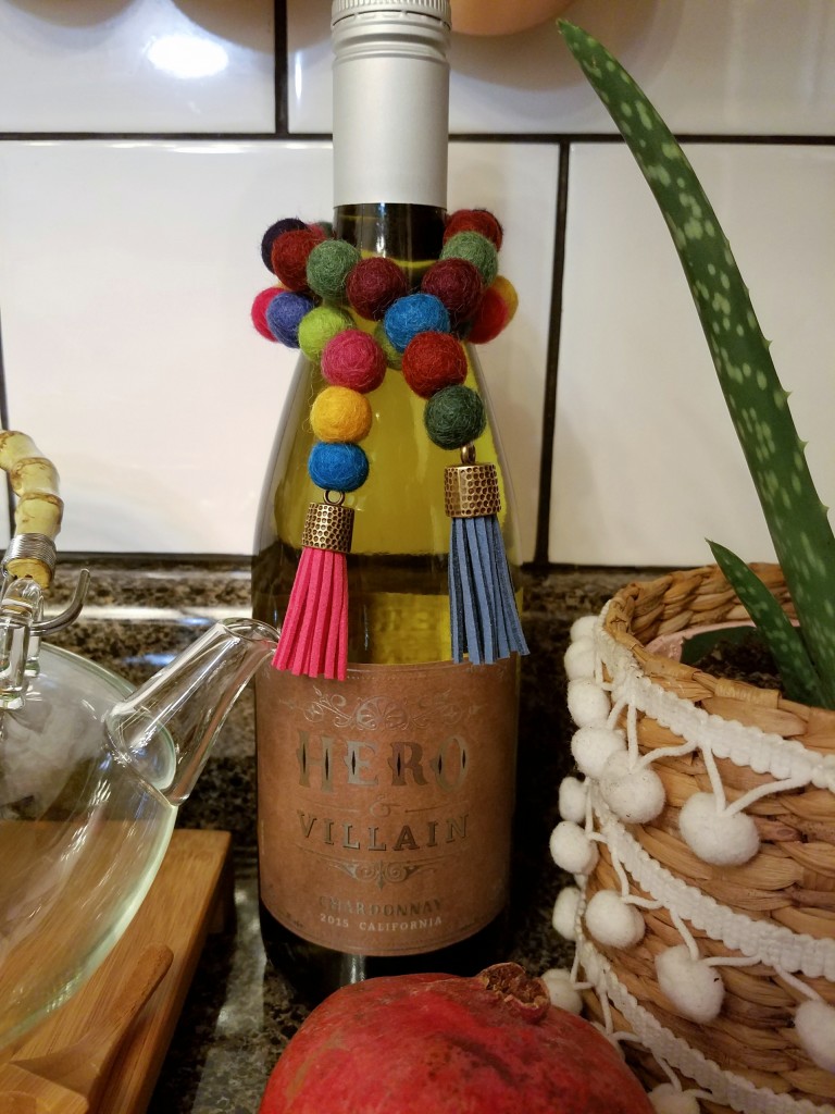 Hostess Gift Idea: Felt and Tassel Wine Bottle Gift