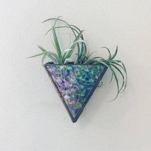 Triangular stained glass wall pocket - Yaba Decor