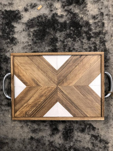 Wood and white X tray - Werrell Woodworks