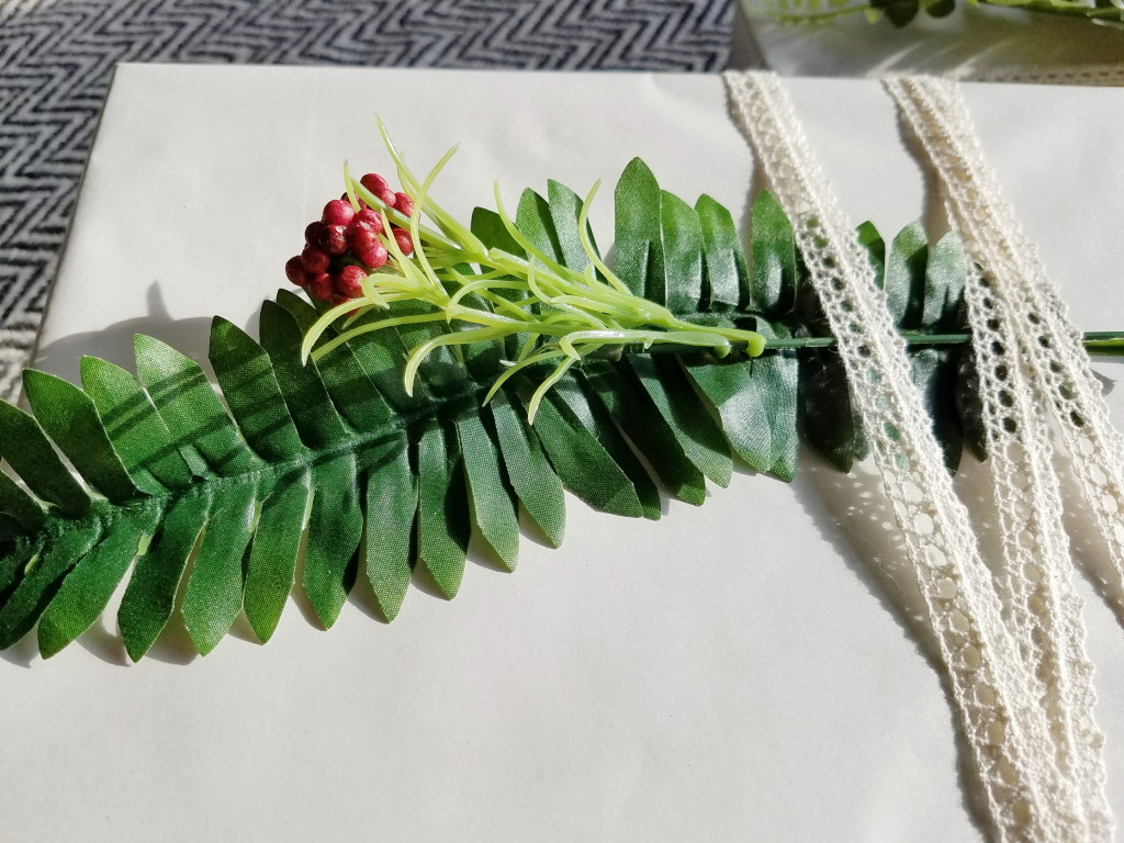 Dollar Store Budget Friendly Botanical Gift Wrapping Idea