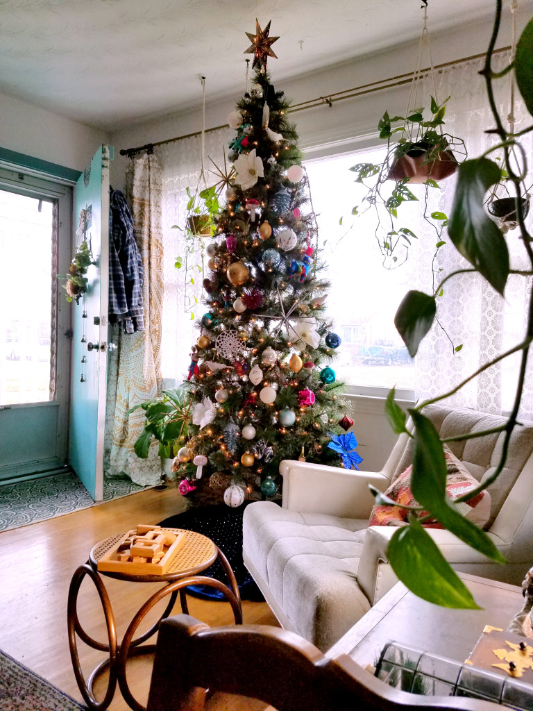 Bohemian Christmas decorated Home