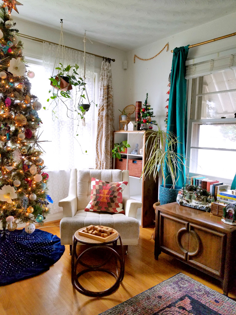 Bohemian Christmas decorated Home