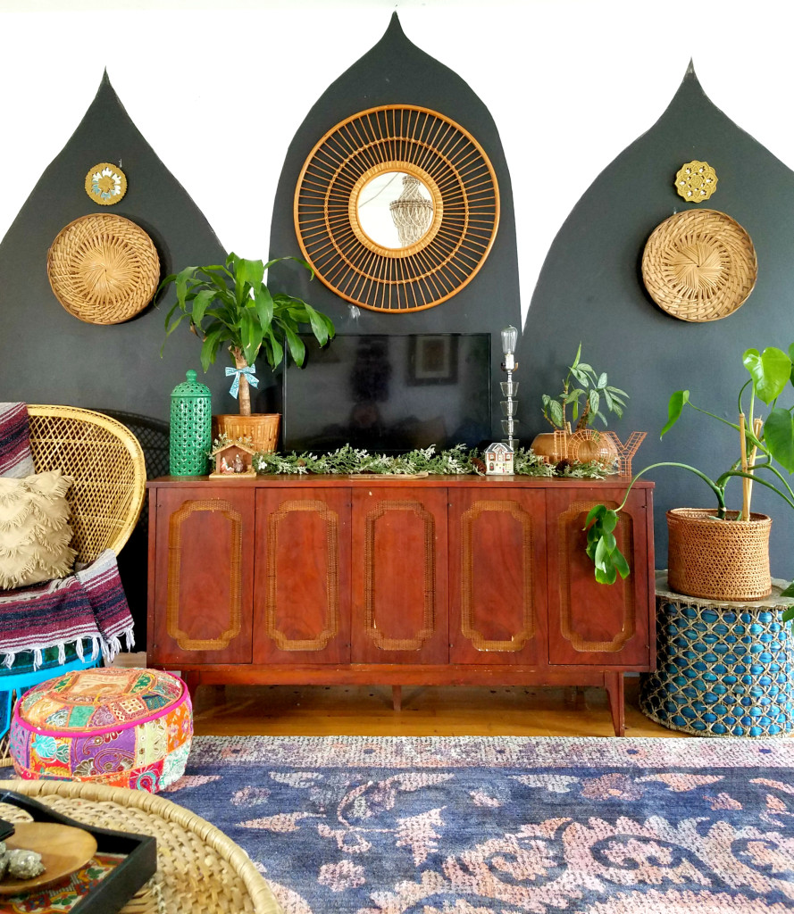 Bohemian Christmas decorated Home