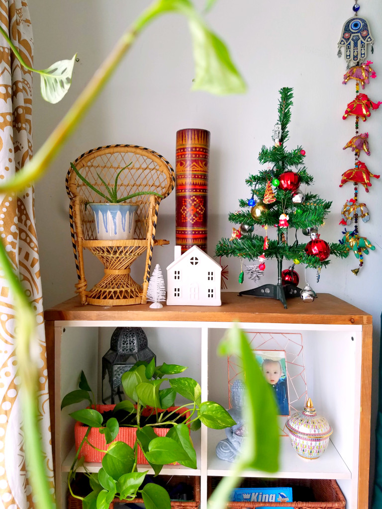 Bohemian Christmas decorated Home