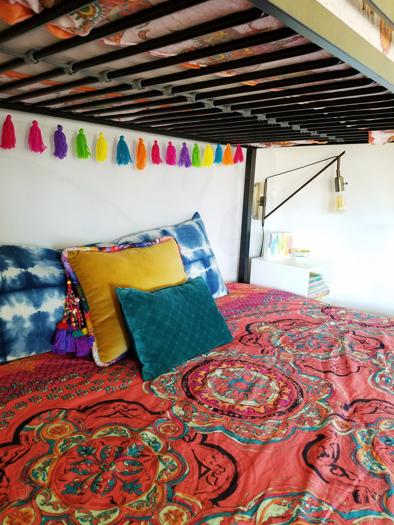 Colorful Boho Kid's Room with Bunkbed and live plants via @thebohoabode at ADesignerAtHome.com