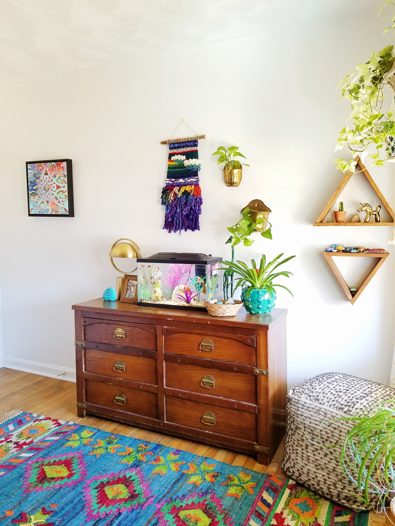 Colorful Boho Kid's Room with Bunkbed and live plants via @thebohoabode at ADesignerAtHome.com