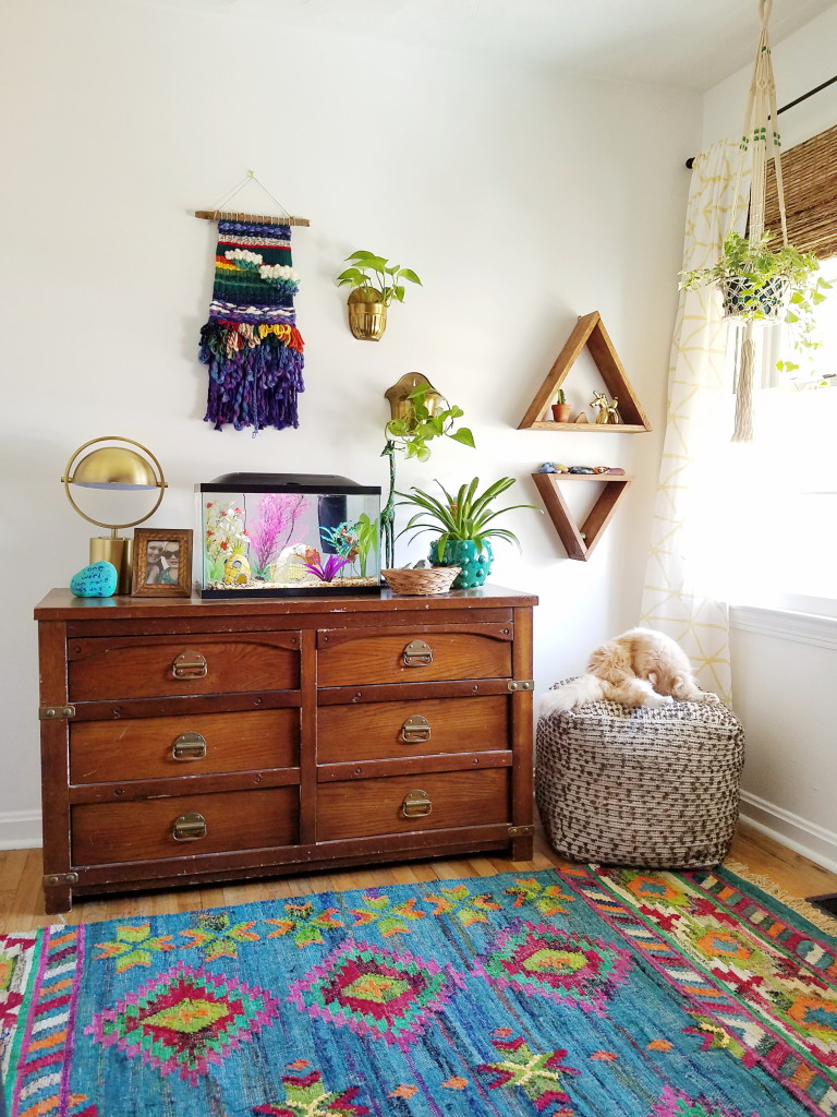 Colorful Boho Kid's Room with Bunkbed and live plants via @thebohoabode at ADesignerAtHome.com