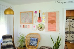 that ukulele! cute! a little about a gallery wall saturated with pinks and coral