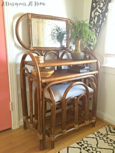 Rattan Vanity - Thrifted - A Designer At Home