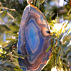how to make a dark blue agate slice ornament with gold leaf edge