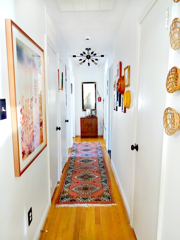 cheery vintage eclectic hallway makeover- refreshed in 3 short weeks