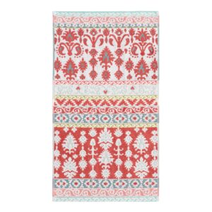 Coral and Aqua Ikat Hand Towel