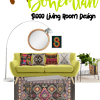 $1000 retro bohemian living room design