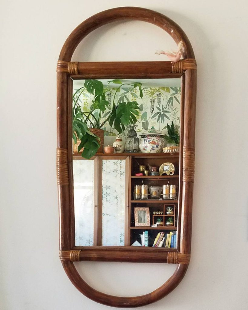 Sustainably Furnish A Home- Repurposed bentwood vanity mirror as wall decor