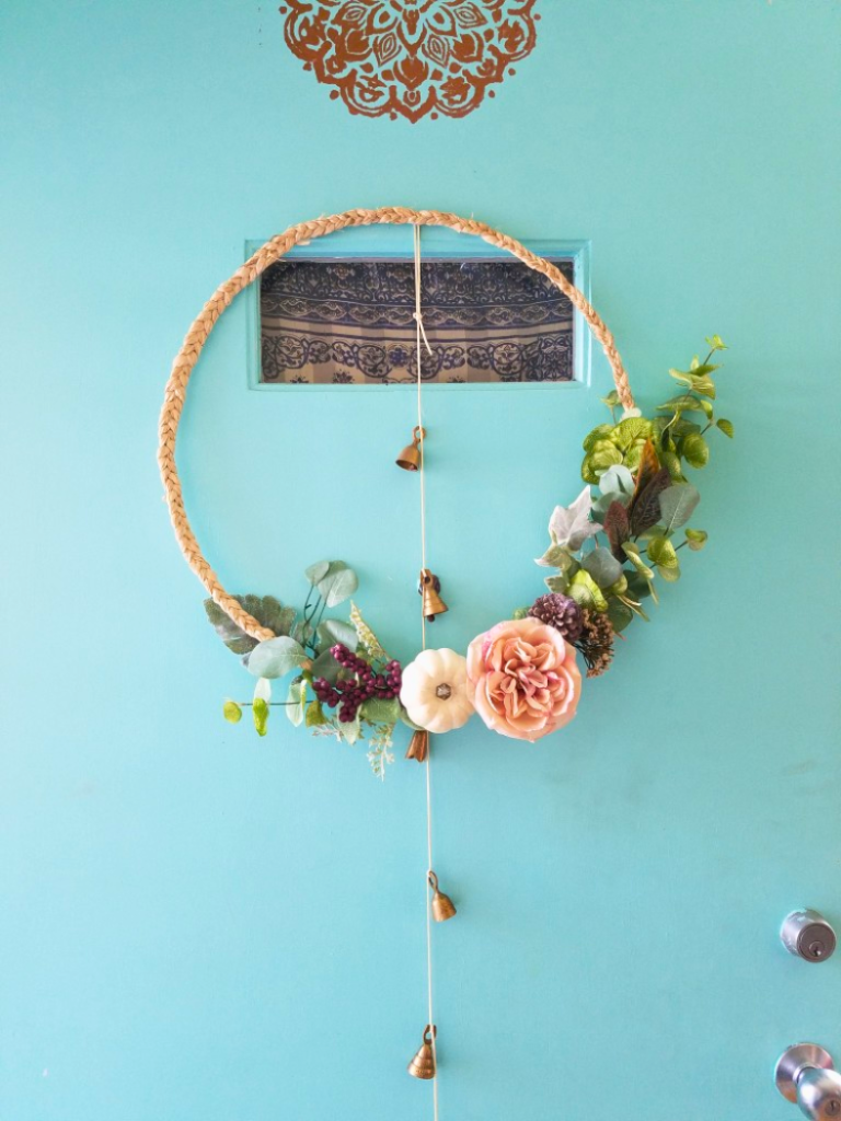 Modern Scandi Boho Fall Wreath - Tutorial via adesignerathome 