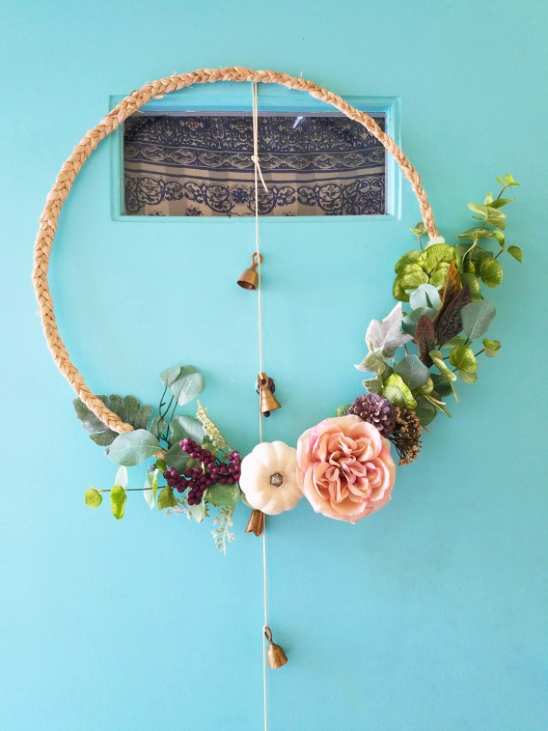 Modern Scandi Boho Fall Wreath - Tutorial via adesignerathome