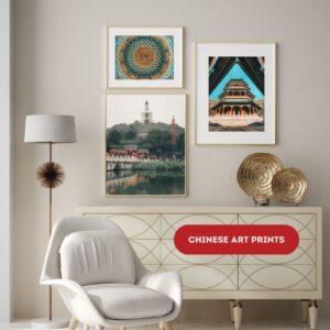 An arrangement of 3 chinese free art prints